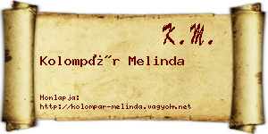 Kolompár Melinda névjegykártya