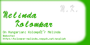 melinda kolompar business card
